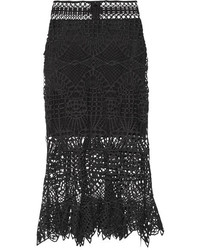 Black Geometric Lace Skirt