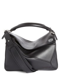 Black Geometric Leather Bag