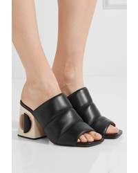 Marni Quilted Leather Mules Black