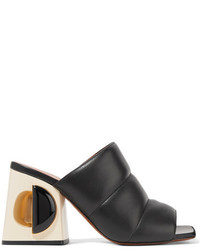 Marni Quilted Leather Mules Black