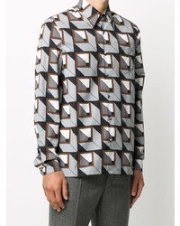 Prada Geometric Print Buttoned Shirt