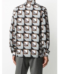 Prada Geometric Print Buttoned Shirt