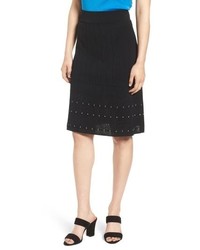 Ming Wang Pointelle Knit A Line Sweater Skirt