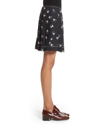 Marc Jacobs Geo Print Satin Back Crepe Pleated Skirt