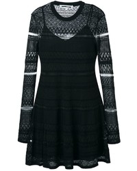Black Geometric Silk Dress
