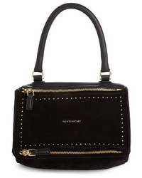 Givenchy Small Pandora Studded Leather Suede Shoulder Bag Black