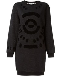 Black Geometric Sweater Dress