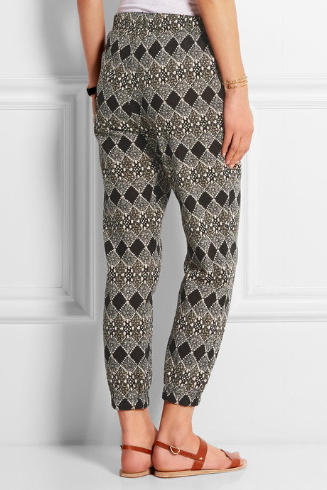 Madewell Tobago Printed Cotton Gauze Tapered Pants, $80 | NET-A 