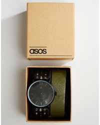 Asos Brand Interchangeable Watch With Geo Tribal Strap
