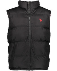 U.S. Polo Assn. Black Red Polo Small Puffer Vest
