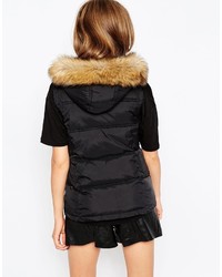 Asos Collection Padded Vest With Hood
