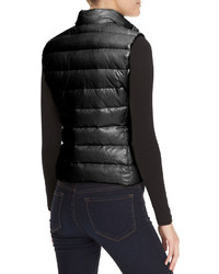 Moncler Fitted Zip Puffer Vest Black