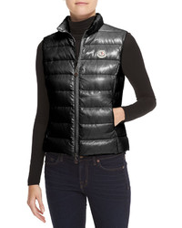 Moncler Fitted Zip Puffer Vest Black