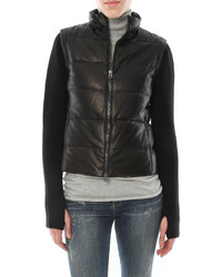 June Leather Puffy Vest With Detachable Sleeves