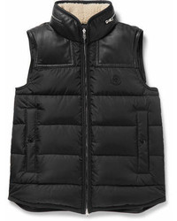 Moncler Millais Leather Trimmed Quilted Shell Down Jacket