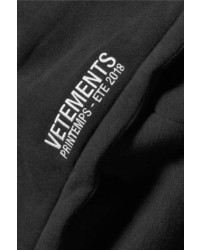 Vetements Oversized Hooded Quilted Shell And Jersey Gilet Black