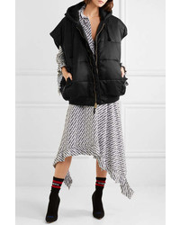 Vetements Oversized Hooded Quilted Shell And Jersey Gilet Black