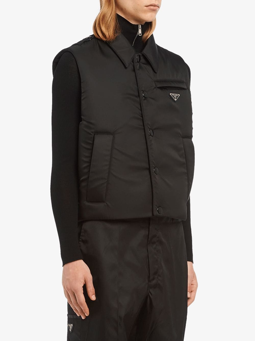 Prada Padded Nylon Gabardine Vest, $1,700 | farfetch.com