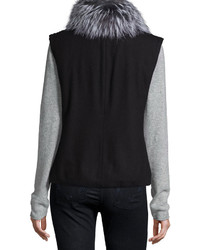 Fleurette Reversible Down Vest Wfox Fur Collar