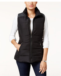 Style&co. Style Co Petite Mixed Media Puffer Vest Only At Macys