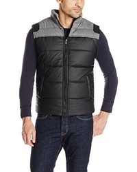 X-Ray Slim Fit Puffer Vest With Faux Leather Trims