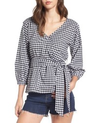 Love, Fire Gingham Wrap Blouse