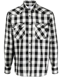 PT TORINO Gingham Pattern Cotton Linen Shirt