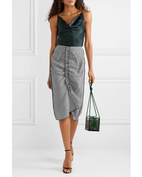 Jason Wu Collection Ruched Gingham Crinkled Voile Skirt