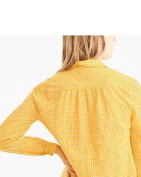 J.Crew Tall Gathered Popover Shirt In Microgingham