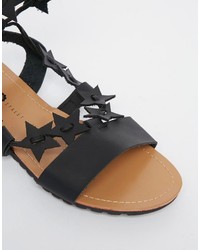 Daisy Street Star Gladiator Flat Sandals