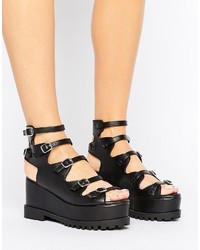 Asos Taxi Gladiator Chunky Wedges