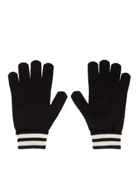 Dolce and Gabbana Black Cashmere Dg Gloves