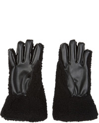 Stella McCartney Black Faux Fur Gloves
