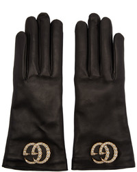 Gucci Black Gg Pearl Gloves