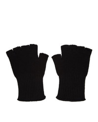 The Elder Statesman Black Heavy Fingerless Gloves