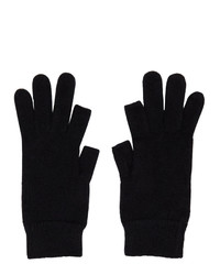 Rick Owens Black Mohair Touchscreen Gloves