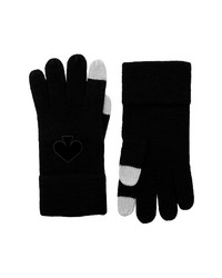 kate spade new york Flocked Spade Gloves In Black At Nordstrom