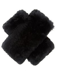 Diane von Furstenberg Rabbit Fur Fingerless Gloves