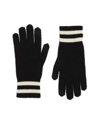LITA by Ciara Sport Stripe Recycled Cashmere Gloves In Black Milk At Nordstrom