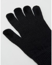 Asos Touchscreen Gloves In Black