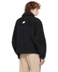 Li-Ning Black Collared Boa Fleece Jacket