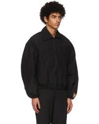 Boramy Viguier Black Cotton Victorian Bomber Jacket