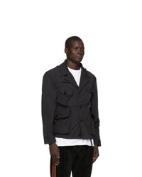 South2 West8 Black Gabardine Tenkara Shirt Jacket