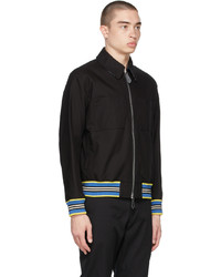 Burberry Black Icon Stripe Harrington Jacket