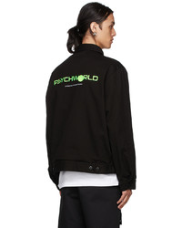 Psychworld Black Logo Coach Jacket