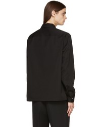 Jil Sander Black Wool Zip Up Shirt