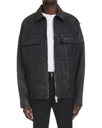 Givenchy Crackled Denim Jacket In 001 Black At Nordstrom