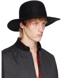 The Letters Black Fur Wide Fedora