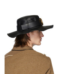 Burberry Black Lambskin Monogram Desert Hat