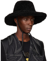 Bally Black Shearling Cowboy Hat